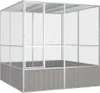 vidaXL Vogelkäfig Grau 213,5x217,5x211,5 cm Verzinkter Produktbild-Vorschau 6