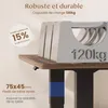 A close-up view of a table leg and tabletop, showcasing its stability and weight capacity. Voir les images du produit