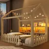 Flieks Kinderbett Hausbett 90x190cm mit Led, Bodenbett mit Produktbild-Vorschau 4