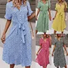 ASKSA Damen Blumen Sommerkleid Polka Dots Lose Kleid Produktbild-Vorschau 2