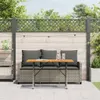 vidaXL Gartensofa 3-Sitzer mit Kissen & Tisch Grau Poly Produktbild-Vorschau 3