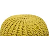 BELIANI pouf giallo  Rotondo in cotone, lavorato a maglia Anteprima dell’immagine prodotto 4