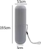 A gray toothbrush holder with dimensions indicated by measurement lines and text. Produktbild-Vorschau