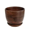 Keramický hrniec okrúhly s podšálkou tmavohnedý 19 cm s Náhľad obrázku produktu 2
