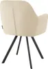 Fauteuil pivotant en velours Lucia, rembourré - crème, Lot Voir les images du produit 8