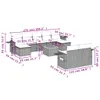Design 10-tlg. Garten-Sofagarnitur mit Kissen Schwarz Poly Produktbild-Vorschau 9