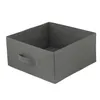 An empty, dark gray fabric storage box with a handle on the side, shown from a slightly elevated diagonal angle. Produktbild-Vorschau
