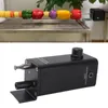 A rotisserie motor is shown attached to a grill with vegetables on a spit, and a close-up of the motor itself. Náhľad obrázku produktu