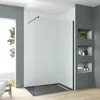 Walk-in-Dusche 100cm Duschabtrennung schwarz matt Duschwand Produktbild-Vorschau 1