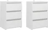 vidaXL Nachttische 2 Stk. Weiß 40x35x62,5 cm Holzwerkstoff Produktbild-Vorschau 2