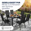 CASARIA® Gartenmöbel Set 6 Stühle mit Tisch 150x90cm Produktbild-Vorschau 6