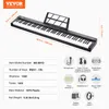 A digital piano with its accessories and dimensions displayed. Náhled obrázku produktu