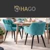 HAGO24 2er Set Esszimmerstühle Petrol Samtbezug Türkis Produktbild-Vorschau 7