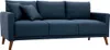 Miliboo - 3-Sitzer-Sofa mit dunkelblauem Stoff und dunklem Produktbild-Vorschau 3