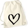 Huuraa Turnbeutel Herz Heart 12 Liter Natural Baumwolle Produktbild-Vorschau 1