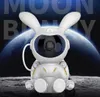 A white robot bunny astronaut sits on a moon-like surface with a large planet in the background. Náhled obrázku produktu