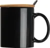 Keramiktasse mit Löffel und Bambusdeckel / Farbe: schwarz Produktbild-Vorschau 2