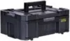 A black tool box with a handle on top. Voir les images du produit