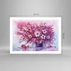 Poster - Poster ohne Rahmen - Pastos Blumen Rosa - 70x50 cm Produktbild-Vorschau 4