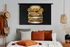 MuchoWow® Wandteppich Wandbehang Goldener Hamburger auf Produktbild-Vorschau 4