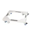 A white adjustable transport roller for appliances like washing machines, dryers, or refrigerators, shown against a white background. Voir les images du produit