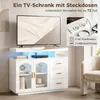 HOMCOM: Credenza alta lucida con illuminazione a LED, prese Anteprima dell’immagine prodotto 7
