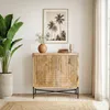 FineBuy Sideboard Mango Masivní dřevo 91x96cm Komoda se 2 Náhled obrázku produktu 5