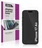 A product shot of a screen protector packaging next to a smartphone with a screen protector applied. Produktbild-Vorschau
