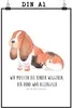Mr. & Mrs. Panda Bild Hund Basset Hound DIN A1 - Weiß - Produktbild-Vorschau 1