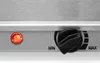 A close-up shot of a stainless steel appliance with a red indicator light and a black control knob. Voir les images du produit
