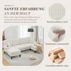 Wohnlandschaft Beige U Form Sofa Grosses 4 Sitzer Couch mit Produktbild-Vorschau 6