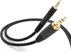 A black audio cable with gold-plated connectors is shown against a white background. Produktbild-Vorschau