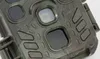 A close-up view of the control panel of a camouflage-patterned trail camera. Produktbild-Vorschau