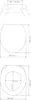 Diagrams showing the dimensions of a toilet seat. Produktbild-Vorschau