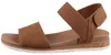 Auf dem Bild ist eine braune Sandale zu sehen die von der Seite betrachtet wird. Die Sandale hat ein schlichtes Design mit einem Riemen über dem Fuß und einer geschlossenen Ferse. Produktbild-Vorschau