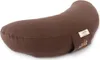 A brown crescent-shaped cushion on a white background. Produktbild-Vorschau
