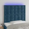 vidaXL LED Kopfteil Dunkelblau 100x5x118/128 cm Samt Produktbild-Vorschau 2