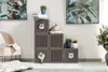 Cats playing in a modular pet cube structure in a living room setting. Podgląd zdjęcia produktu