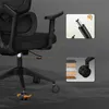 A close-up view of an office chair with inset diagrams highlighting specific features. Produktbild-Vorschau