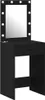 A black vanity table with a mirror and lights. Náhľad obrázku produktu