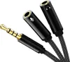 A close-up shot of a black audio splitter cable with gold connectors against a white background. Anteprima dell’immagine prodotto