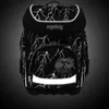 A black backpack with a lightning bolt pattern and reflective accents. Náhled obrázku produktu