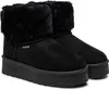 A pair of black boots with fur trim and a thick platform sole, shown from a slightly elevated angle. Náhled obrázku produktu