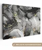 MuchoWow® - Leinwandbilder - Marmor - Schwarz - Gold - Produktbild-Vorschau 1
