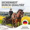A person driving a horse-drawn carriage through a field of yellow flowers. Produktbild-Vorschau