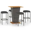 The Living Store 5-tlg. Gartenbar-Set mit Kissen Poly Produktbild-Vorschau 2