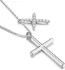 Dochais Kreuz Kette für Damen 14K Gold Silber Modeschmuck Produktbild-Vorschau 2