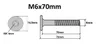 Flachkopfschrauben M6 Möbelschrauben Möbelverbinder 70mm Produktbild-Vorschau 2
