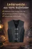 PAULGOS gilet in pelle biker cowl club waistcoat chopper Anteprima dell’immagine prodotto 7