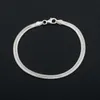 Armband 4mm Schlangenkette flach glänzend Silber 925 19cm Produktbild-Vorschau 5